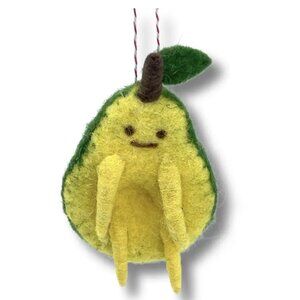 Avocado Felted Wool Ornament Without Pit New with Tags - 4"  Crafts Christmas